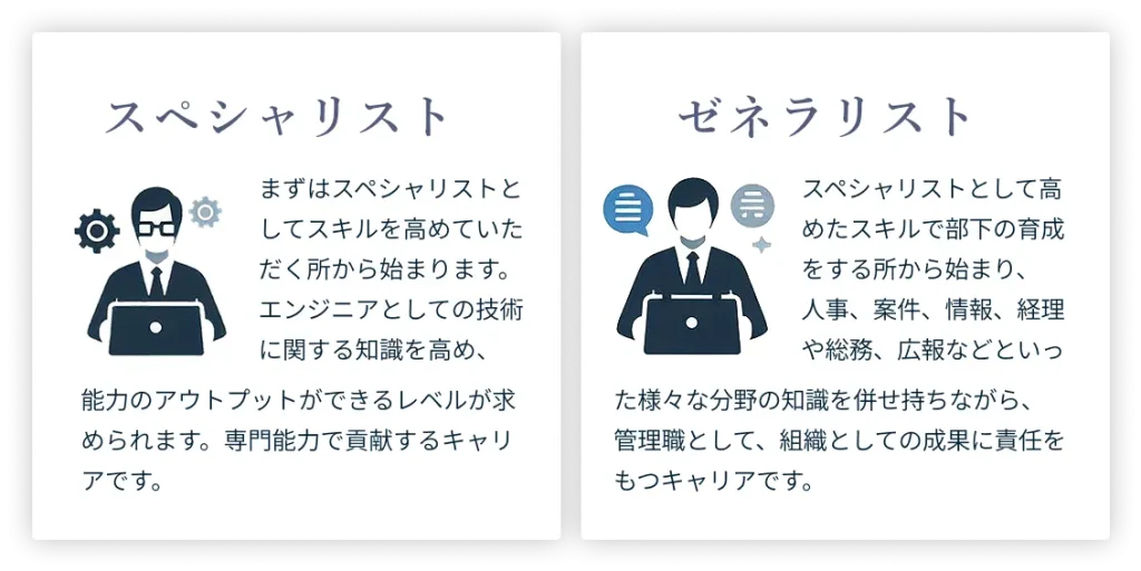 キャリアパス:スペシャリストとゼネラリスト